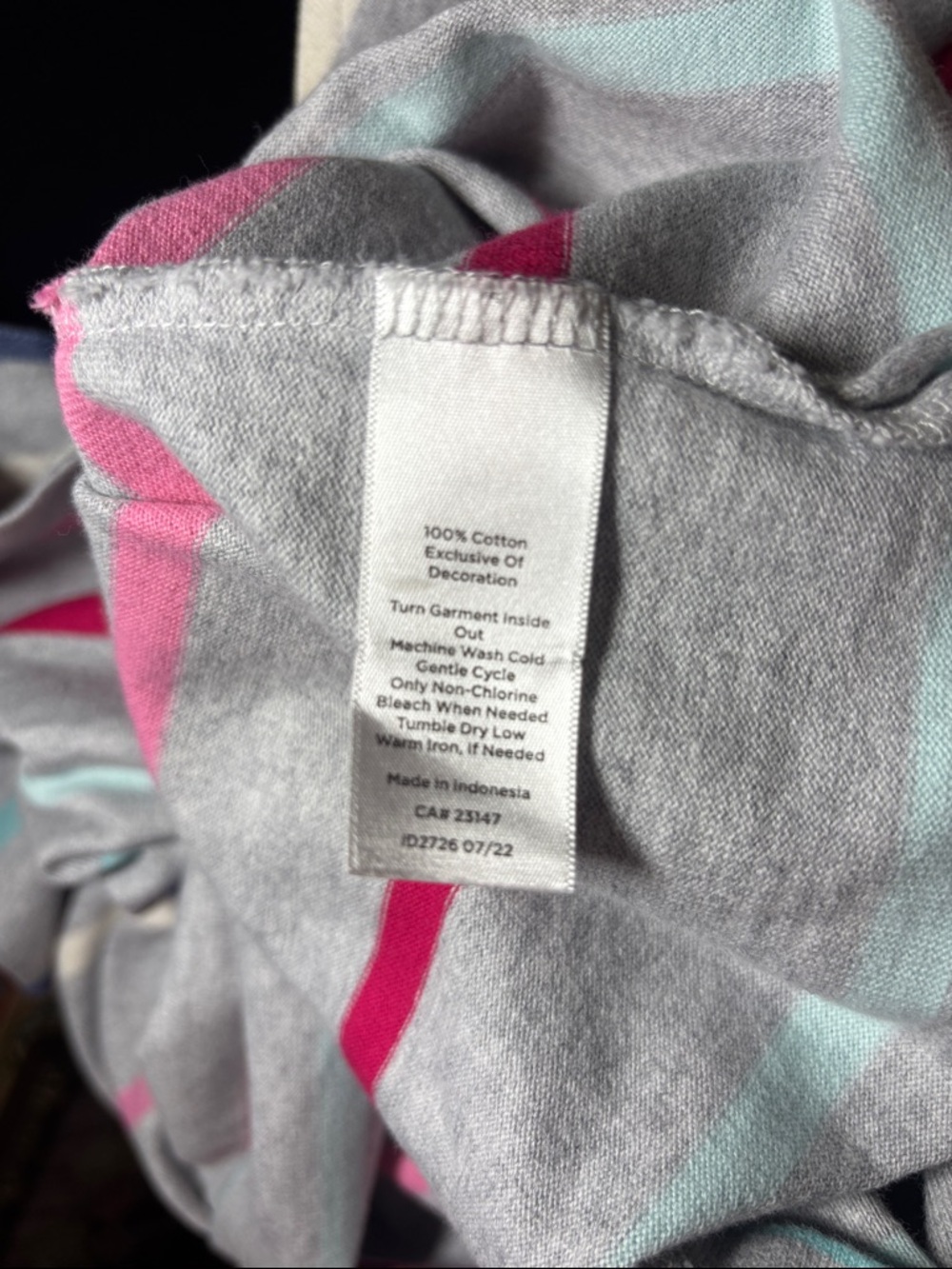 Talbots Light Gray Striped Boatneck Long-Sleeve Top, XL, 100% cotton - Picture 8 of 8